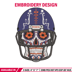 Denver Broncos Skull Helmet embroidery design, Broncos embroidery, NFL embroidery, sport embroidery, embroidery design
