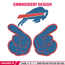 Foam Finger Buffalo bills embroidery design, Bills embroidery, NFL embroidery, logo sport embroidery, embroidery design.