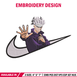 Gojo x nike Embroidery Design, Jujutsu Embroidery, Embroidery File, Nike Embroidery, Anime shirt, Digital download.
