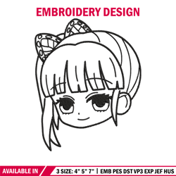 Kanao face Embroidery Design, Demon slayer Embroidery, Embroidery File, Anime Embroidery, Digital download