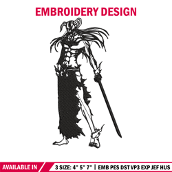 Kurosaki Ichigo Embroidery Design, Bleach Embroidery, Embroidery File, Anime Embroidery, Anime shirt, Digital download