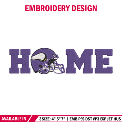 Minnesota Vikings Home embroidery design, Minnesota Vikings embroidery, NFL embroidery, Logo sport embroidery.