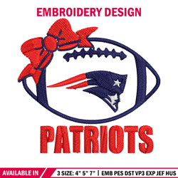 New England Patriots Ball embroidery design, Patriots embroidery, NFL embroidery, sport embroidery, embroidery design.