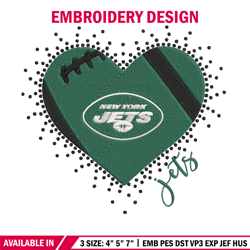 New York Jets heart embroidery design, New York Jets embroidery, NFL embroidery, sport embroidery, embroidery design.