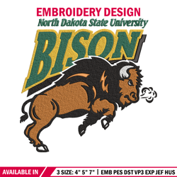 North Dakota State mascot embroidery design,NCAA embroidery,Embroidery design, Logo sport embroidery, Sport embroidery