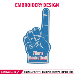 Philadelphia 76ers No 1 embroidery design, NBA embroidery, Sport embroidery, Embroidery design,Logo sport embroidery