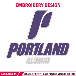 Portland Pilots logo embroidery design, NCAA embroidery, Embroidery design, Logo sport embroidery, Sport embroidery.