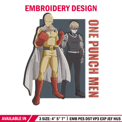 Saitama x genos Embroidery Design, One punch man Embroidery, Embroidery File, Anime Embroidery, Anime shirt