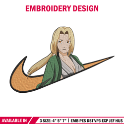 Tsunade x nike Embroidery Design, Naruto Embroidery, Embroidery File, Nike Embroidery, Anime shirt, Digital download