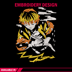 Zenitsu poster Embroidery Design,Demon slayer Embroidery,Embroidery File,Anime Embroidery,Anime shirt, Digital download.