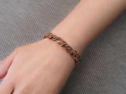 unique handmade copper wrapped bracelet for woman gift for her 7th wedding anniversary gift elven jewelry wirewrapart