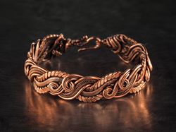 Unique copper wire wrapped bracelet for woman Genuine copper bracelet by WIREWRAPART jewelry design Statement piece