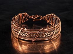 Unique copper wire wrapped bracelet, Genuine copper bracelet by WIREWRAPART, 7th Wedding Anniversary gift for him or her