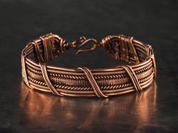 Unique copper wire wrapped bracelet, Genuine copper bracelet by WIREWRAPART, 7th Wedding Anniversary gift