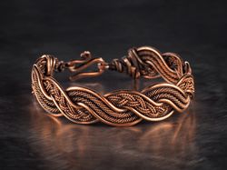 copper wire wrapped bracelet for woman, 7th anniversary gift for wife, small size bracelet by wirewrapart jewelry