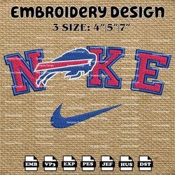 Nike Buffalo Bills Embroidery Files, NFL Logo Embroidery Designs, NFL Buffalo Bills, NFL Machine Embroidery Designs