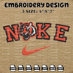 Nike Cincinnati Bengals Embroidery Files, NFL Logo Embroidery Designs, NFL Cincinnati, NFL Machine Embroidery Designs