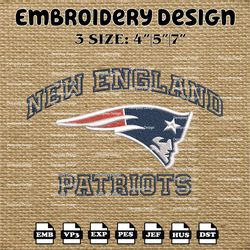 N E Patriots Embroidery Files, NFL Logo Embroidery Designs, NFL N E Patriots, NFL Machine Embroidery Designs