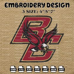 NCAA Boston College Eagles Logo Embroidery Designs, Embroidery Files, NCAA College Eagles, Machine Embroidery Designs