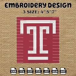 NCAA Temple Owls Logo Embroidery Designs, Embroidery Files, NCAA Temple Owls, Machine Embroidery Designs