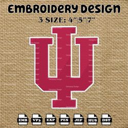 NCAA Indiana Hoosiers Logo Embroidery Designs, Embroidery Files, NCAA Indiana Hoosiers, Machine Embroidery Designs