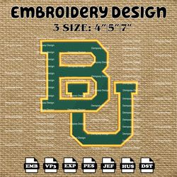 NCAA Baylor Bears Cyclones Logo Embroidery Designs, Embroidery Files, NCAA Bears Cyclones Machine Embroidery Designs