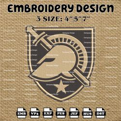 NCAA Army Black Knights Logo Embroidery Designs, Embroidery Files, NCAA Army Black Knights Machine Embroidery Designs
