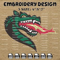 NCAA UAB Blazer Logo Embroidery Designs, NCAA UAB Blazer Machine Embroidery Designs, Embroidery Files