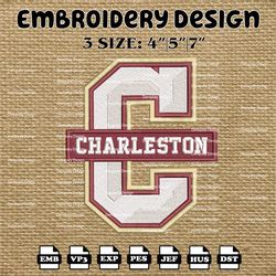 NCAA Charleston Cougars Logo Embroidery Designs, NCAA Machine Embroidery Designs, Embroidery Files