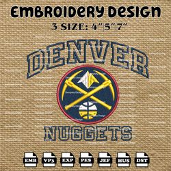 NBA Denver Nuggets Embroidery Designs, NBA Denver Nuggets Embroidery Files, NBA teams, Machine Embroidery Designs