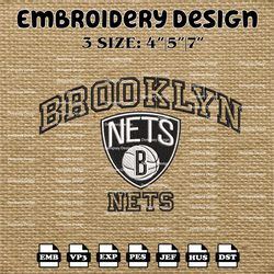 NBA Brooklyn Nets Embroidery Designs, NBA Brooklyn Nets Embroidery Files, NBA teams, Machine Embroidery Designs