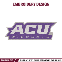 Abilene Christian logo embroidery design, Sport embroidery, logo sport embroidery, Embroidery design,NCAA embroidery