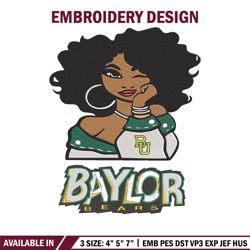 Baylor Bears girl embroidery design, NCAA embroidery, Embroidery design, Logo sport embroidery,Sport embroidery