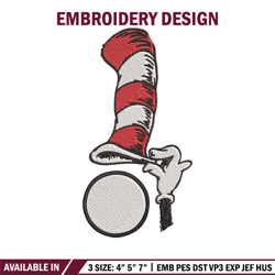 Cat In The Hat Embroidery Design, Cat In The Hat Embroidery, Embroidery File, logo shirt, Digital download
