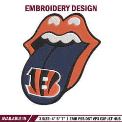 Cincinnati Bengals Tongue embroidery design, Cincinnati Bengals embroidery, NFL embroidery, logo sport embroidery.