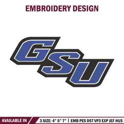 Georgia State logo embroidery design,NCAA embroidery, Embroidery design, Logo sport embroidery, Sport embroidery.