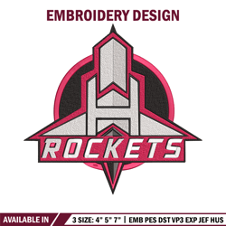Houston Rockets logo embroidery design, NBA embroidery, Sport embroidery, Embroidery design, Logo sport embroidery.