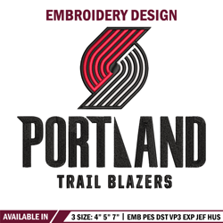 Portland Trail Blazers logo embroidery design,NBA embroidery,Sport embroidery, Embroidery design,Logo sport embroidery