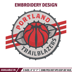 Portland Trail Blazers no 1 embroidery design,NBA embroidery, Sport embroidery,Embroidery design,Logo sport embroidery