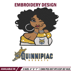 Quinnipiac University girl embroidery design, NCAA embroidery, Embroidery design, Logo sport embroidery,Sport embroidery
