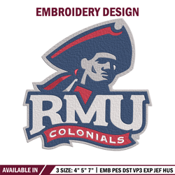 Robert Morris University logo embroidery design,NCAA embroidery,Sport embroidery,logo sport embroidery,Embroidery design