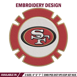 San Francisco 49ers Poker Chip Ball embroidery design, San Francisco 49ers embroidery, NFL embroidery, sport embroidery.