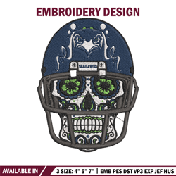Seattle Seahawks Skull Helmet embroidery design, Seattle Seahawks embroidery, NFL embroidery, logo sport embroidery.