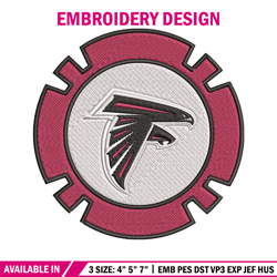 Atlanta Falcons Poker Chip Ball embroidery design, Atlanta Falcons embroidery, NFL embroidery, logo sport embroidery.