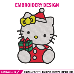 Hello kitty chrismas Embroidery Design, Hello kitty Embroidery, Embroidery File, Anime Embroidery, Digital download