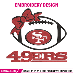 San Francisco 49ers Ball embroidery design, 49ers embroidery, NFL embroidery, logo sport embroidery, embroidery design.