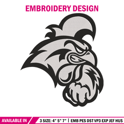 Coastal Carolina mascot embroidery design, NCAA embroidery,Sport embroidery,Logo sport embroidery,Embroidery design