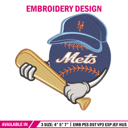 New York Mets design embroidery design, MLB embroidery, Embroidery design, Logo sport embroidery, Sport embroidery.