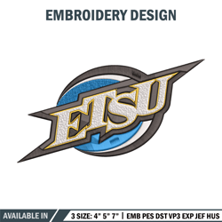 East Tennessee State logo embroidery design, NCAA embroidery,Sport embroidery,logo sport embroidery,Embroidery design
