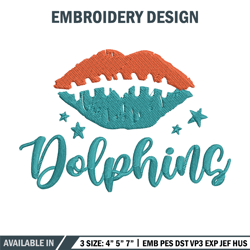Miami Dolphins Lips embroidery design, Miami Dolphins embroidery, NFL embroidery, sport embroidery, embroidery design.